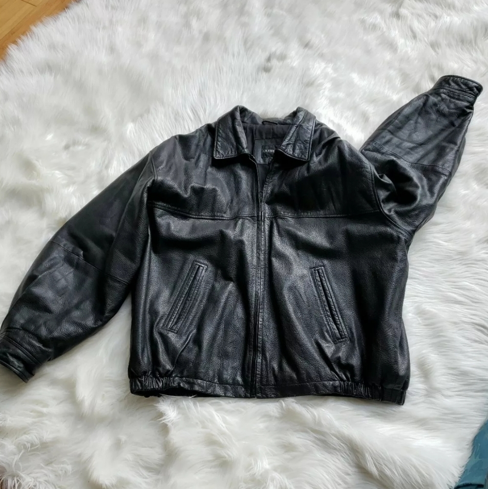 Outbrook leather jacket Men 3X, XXXL Black